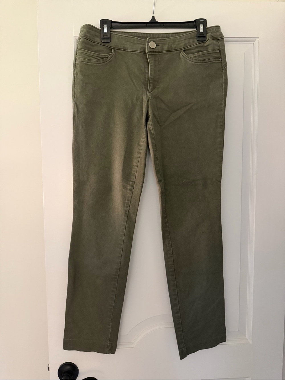 Christopher & Banks Olive Green Straight Leg Jeans